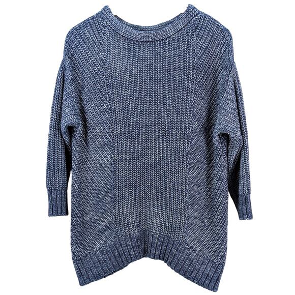 LOFT Lou & Grey Marled Knit Sweater Hygge Cozy Nautical Preppy Casual Blue Small - Picture 1 of 9